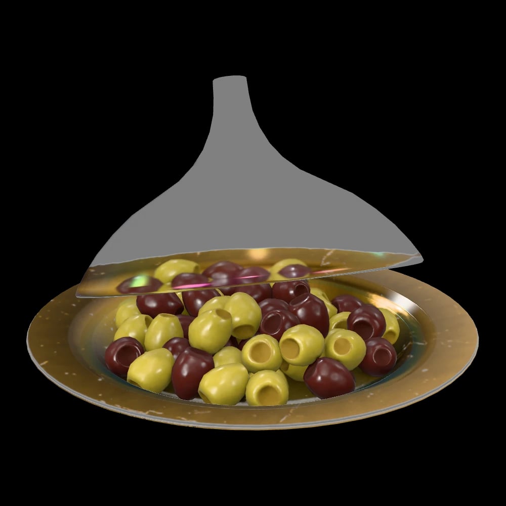 Iridescent Covered Dish — three-quarter view