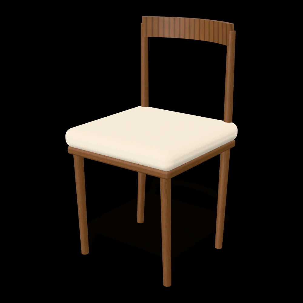 Oslo Oak Dining Chair in Linen — three-quarter view
