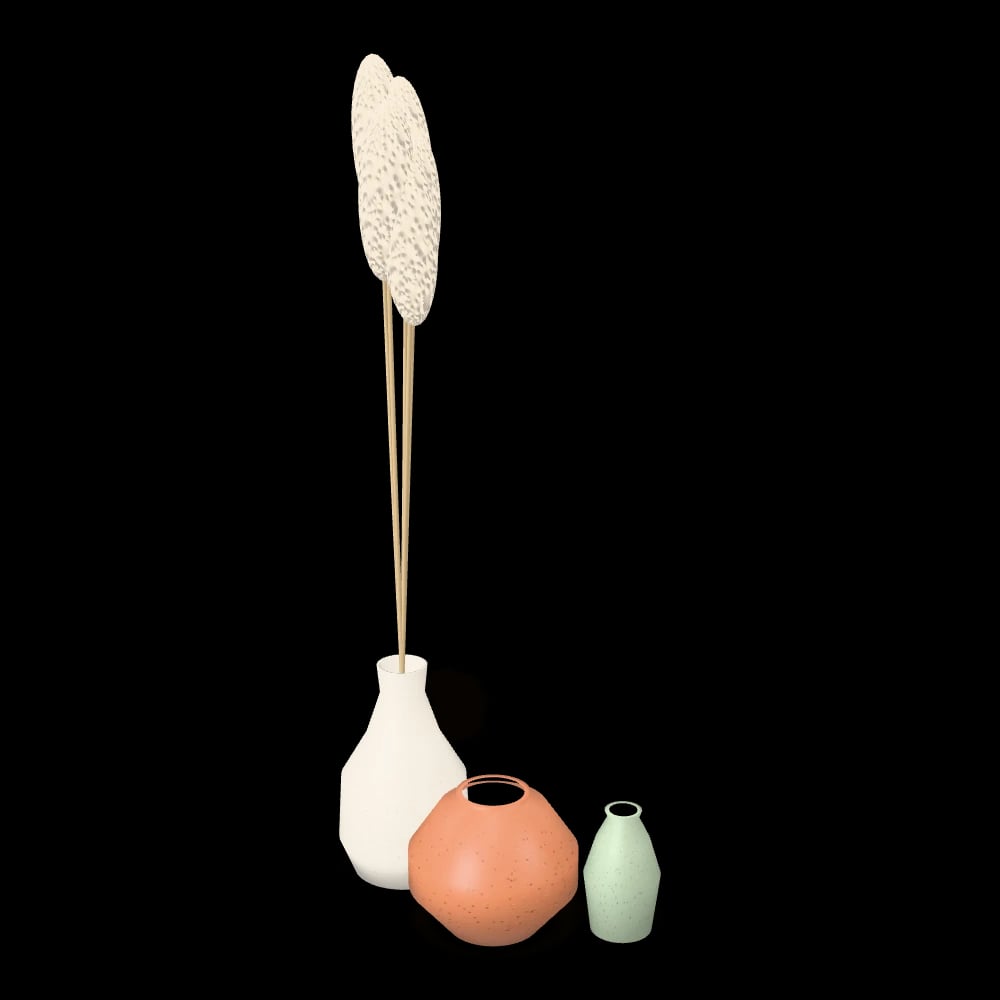 Stoneware Vase Trio — three-quarter view